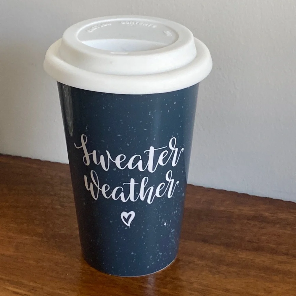 NWT Kitchen Details Sweater Weather Speckled Ceramic Tumbler 14oz